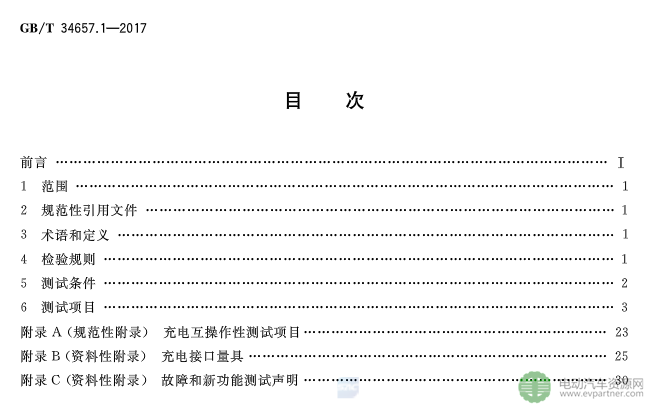 国标委发布电动汽车传导充电互操作性测试规范 第1部分：供电设备